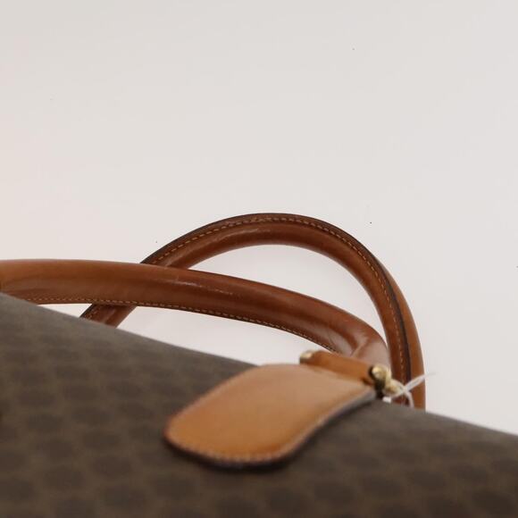 CELINE Macadam Canvas Boston Bag Pvc Leather Brown Gold - Picture 8 of 12